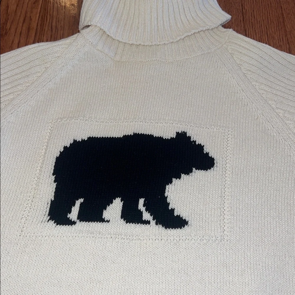Coldwater Creek White Turtleneck Polar Bear Sweater Women’s Size Large - Picture 2 of 8